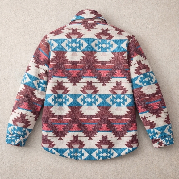 Ariat Baja Jacquard Shirt Jacket Women’s Large Quilted Chore Workwear Southwest - Picture 2 of 11